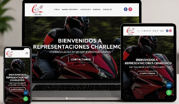 Página web de comercializadora de repuestos
